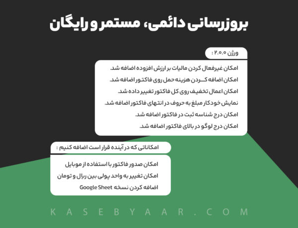 بروزرسانی دائمی ، مستمر رایگان